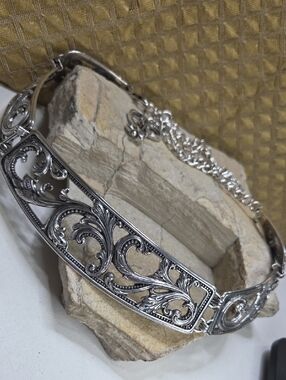 Taiwan Silver Filigree Scroll Metal Belt - Elegant Women Jewelry